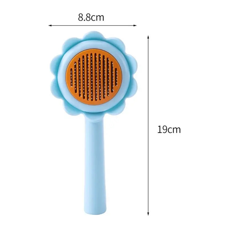 Sunflower Pet Grooming Brush for Dogs and Cats – Stainless Steel Deshedding Comb for Undercoat, Loose Hair, Tangles & Mats