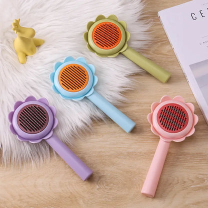Sunflower Pet Grooming Brush for Dogs and Cats – Stainless Steel Deshedding Comb for Undercoat, Loose Hair, Tangles & Mats