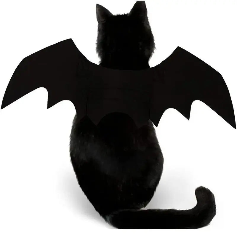 Adjustable Bat-Wing Cat Costume for Kittens and Adult Cats – Soft Stretch Fabric Ideal for Halloween, Valentine's Day, Indoor Play, and Outdoor Photo Sessions – Breathable Comfort-Fit Design with Secure Hook-and-Loop Closure