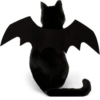 Adjustable Bat-Wing Cat Costume for Kittens and Adult Cats – Soft Stretch Fabric Ideal for Halloween, Valentine's Day, Indoor Play, and Outdoor Photo Sessions – Breathable Comfort-Fit Design with Secure Hook-and-Loop Closure