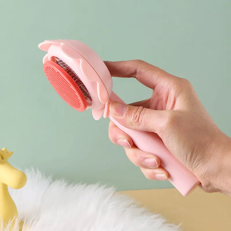 Sunflower Pet Grooming Brush for Dogs and Cats – Stainless Steel Deshedding Comb for Undercoat, Loose Hair, Tangles & Mats