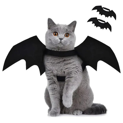 Adjustable Bat-Wing Cat Costume for Kittens and Adult Cats – Soft Stretch Fabric Ideal for Halloween, Valentine's Day, Indoor Play, and Outdoor Photo Sessions – Breathable Comfort-Fit Design with Secure Hook-and-Loop Closure